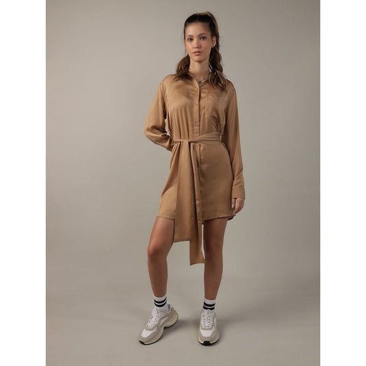 เดรสผู้หญิง Silk Ls Shirt Dress