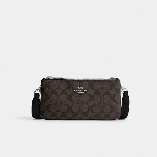 กระเป๋าสะพายข้างผู้หญิง รุ่น Double Zip Crossbody In Signature Canvas