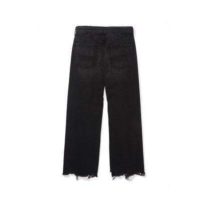 กางเกงยีนส์ผู้หญิง Wide Leg Crop Jeans- Intl