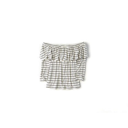 เสื้อยืดเปิดไหล่ Off The Shoulder Stripe