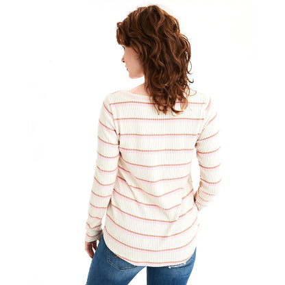 Ls Vneck Tee Plush Stripes Long Sleeve T-Shirt