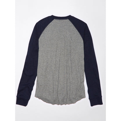 เสื้อยืดผู้ชาย K-3369 Ls Duofold Henley Raglan