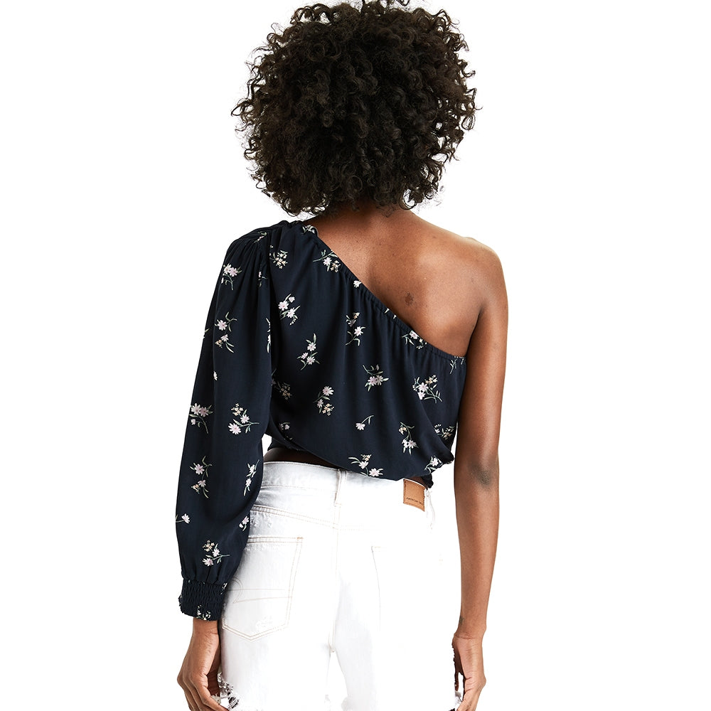 Ls One Shoulder open shoulder shirt