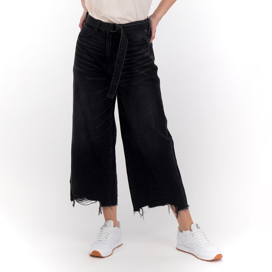 กางเกงยีนส์ผู้หญิง Wide Leg Crop Jeans- Intl