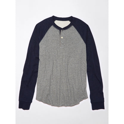 เสื้อยืดผู้ชาย K-3369 Ls Duofold Henley Raglan