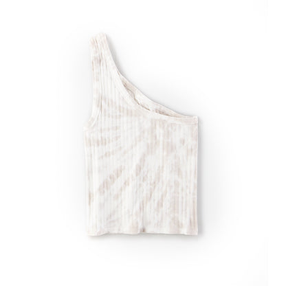 Basic One Shoulder Tie Dye Tank Top