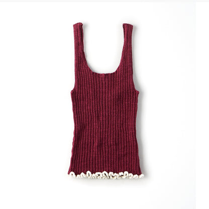 เสื้อกล้าม Cropped  Rib Sweater Tank