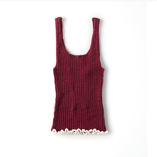 เสื้อกล้าม Cropped  Rib Sweater Tank