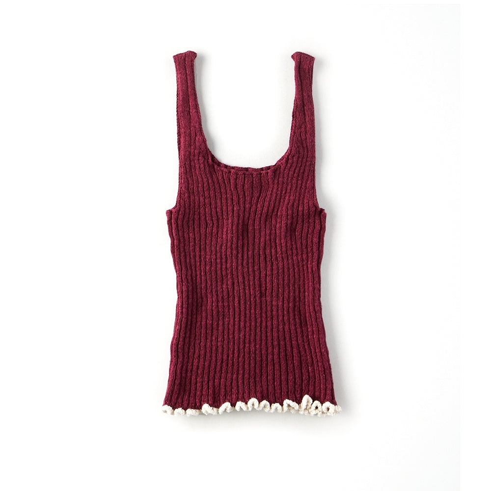 เสื้อกล้าม Cropped  Rib Sweater Tank