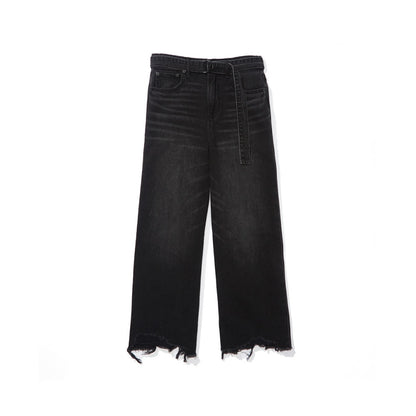 กางเกงยีนส์ผู้หญิง Wide Leg Crop Jeans- Intl