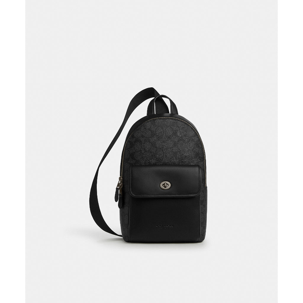 กระเป๋าคาดอกผู้ชาย รุ่น Turnlock Sling Pack In Signature Canvas
