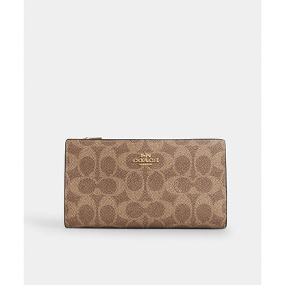 กระเป๋าสตางค์ผู้หญิง รุ่น Slim Zip Wallet In Signature Canvas