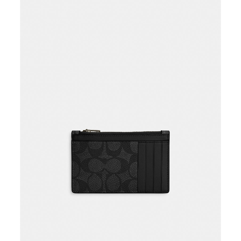 กระเป๋าใส่บัตรผู้ชาย รุ่น Zip Card Case In Signature Canvas