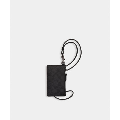 กระเป๋าใส่บัตรพร้อมสายคล้องคอผู้ชาย รุ่น Zip Lanyard Card Case In Signature Canvas