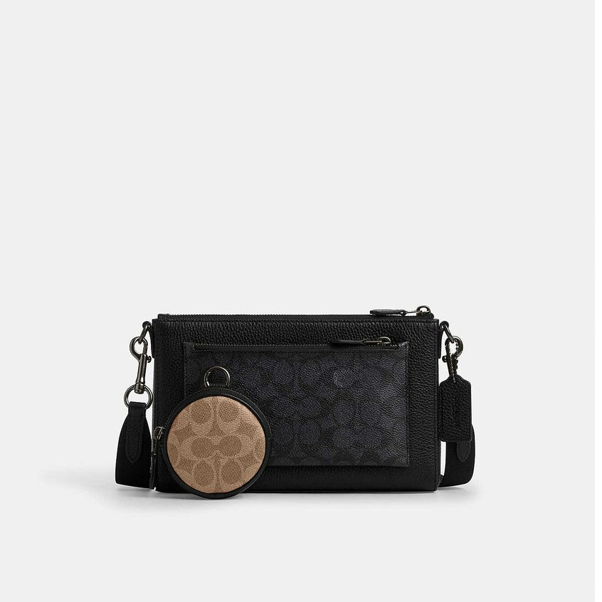 กระเป๋าสะพายข้างผู้ชาย รุ่น Holden Crossbody In Blocked Signature Canvas