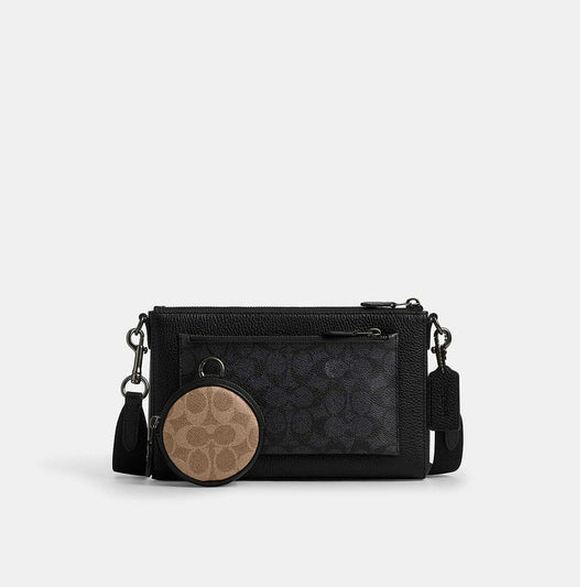 กระเป๋าสะพายข้างผู้ชาย รุ่น Holden Crossbody In Blocked Signature Canvas