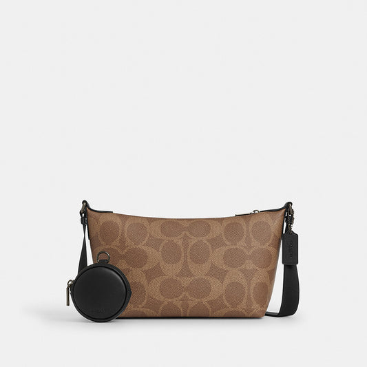 กระเป๋าสะพายข้างผู้ชาย รุ่น Small Finn Crossbody Bag With Pouch In Maxi Signature Canvas