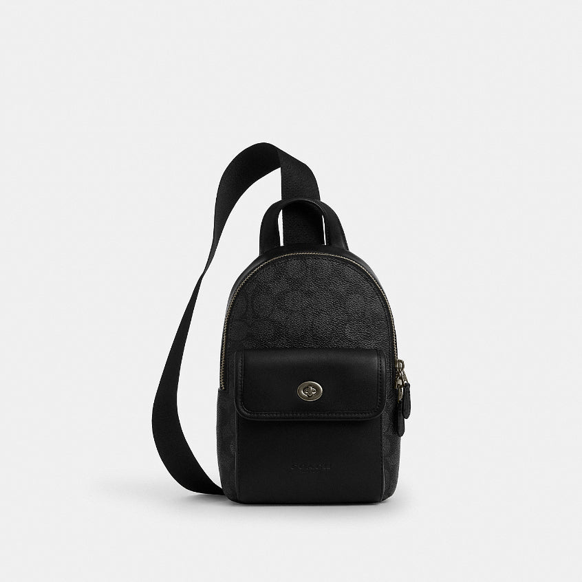 กระเป๋าคาดอกผู้ชาย รุ่น Small Turnlock Sling Pack In Signature Canvas