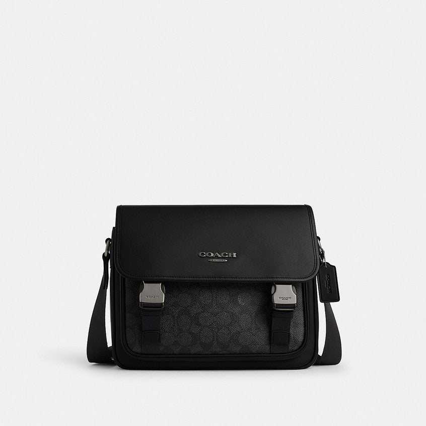 กระเป๋าสะพายข้างผู้ชาย รุ่น Racer Messenger In Signature Canvas