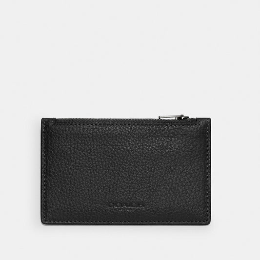 กระเป๋าใส่บัตรผู้ชาย รุ่น Zip Card Case in Pebbled Leather