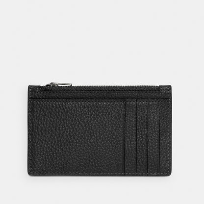 กระเป๋าใส่บัตรผู้ชาย รุ่น Zip Card Case in Pebbled Leather