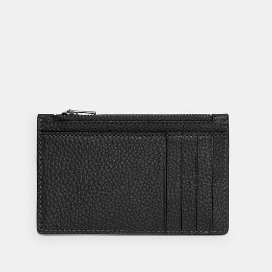 กระเป๋าใส่บัตรผู้ชาย รุ่น Zip Card Case in Pebbled Leather